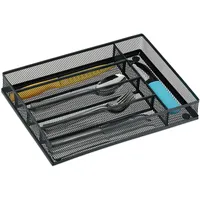 Relaxdays Besteckkasten für Schubladen, HBT: 5x23,5x32 cm, Besteck Organizer,