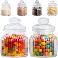 Relaxdays Vorratsgläser 6er Set, 700 ml, Deckel, für Lebensmittel