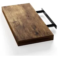 CASARIA Wandregal Holz Dunkle Eiche Hängeregal mit Halterung 15kg