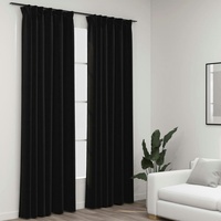 VidaXL Verdunkelungsvorhänge mit Haken Leinenoptik 2 Stk. 140x225 cm