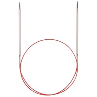 Addi Rundstricknadel 60 cm - 3,50 mm, Silber/Rot, 1