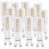 Luminea 12er-Set LED-Stiftsockellampe G9 4,5W (ersetzt 30W)480lm warmweiß 360°