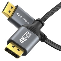 Sonero DisplayPort auf DisplayPort Kabel - 4K60 - grau/schwarz,