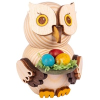Kuhnert - Dekoration/Holzfigur - Mini Eule mit Ostereiern -