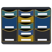 Exacompta 313505D Storebox Multi 11 Schubladen, Neo Deco sortiert