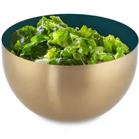 Relaxdays Salatschüssel Edelstahl, 1 L, runde Metallschüssel zum Backen