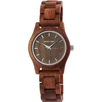 Excellanc Damen - Holzuhr Holzarmband Edelstahl Faltschließe Analog Quarz