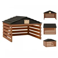 VidaXL Mähroboter-Garage Schwarz und Weiß 78x74x54 cm Tannenholz