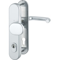 HOPPE 3892913 Sicherheits-Wechselgarnitur Paris-Ö-Norm Entfernung 88mm, Silber eloxiert, Langschild