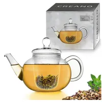 Creano Teekanne aus Glas 0,8l - Glasteekanne mit Glas-Sieb