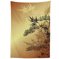 ABAKUHAUS japanisch Tischdecke, Bambus Motive, Inn und Outdoor Bereich