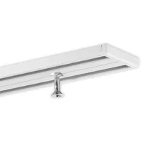 Gardineum 1,20 m Vorhangschiene, Aluminium, weiß, glatte, glänzende Oberfläche,