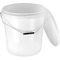 Benbow Eimer mit Deckel 30L x5 Weiß - lebensmittelecht,
