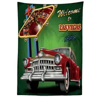 ABAKUHAUS Las Vegas Tischdecke, Retro Car Roulette-Tisch, Schmutzabweisent mit