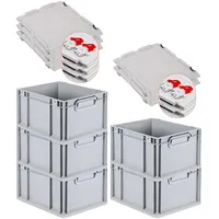 Proregal 5x Eurobox NextGen Grip mit Scharnierdeckel und roten