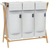 ADEL DREAM AdelDream Wäschekorb 3 Fächer 150L Bambus Wäschesammler