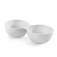 Authentics Doppelschale Smart, Servierschale, Snackschale, Schüssel, Porzellan, Weiß, 20901