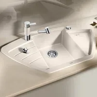 Blanco Zia 9 E mittig Einbau von Oben softweiß