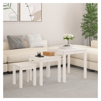 VidaXL Satztische 3 Stk. Weiß Massivholz Kiefer