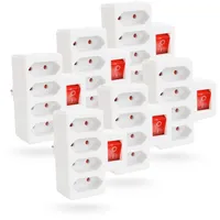 Greate. 4fach Steckdosenadapter mit Schalter - 6er Pack