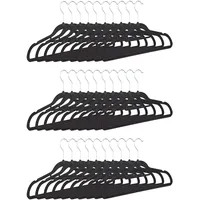 Relaxdays Kleiderbügel Set, Samtbügel mit Hosenstange, Krawattenhalter, rutschfest, drehbar,