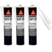 Sika Sikaflex-521 UV witterungsbeständiger Haftstarker Dichtstoff, 300ml, Hellgrau, 3