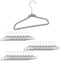 Relaxdays Kinderkleiderbügel Samt, Silber,Grau