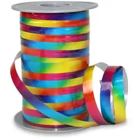 Präsent Geschenkband POLY RAINBOW einseitig hochglanzbeschichtet/Rückseite matt blau, rot,