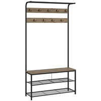 Vicco Garderobe Fyrk, 100 x 190 cm, Eiche Schwarz,