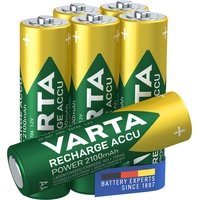 Varta Batterien AA, wiederaufladbar, 6 Stück, Recharge Accu Power,