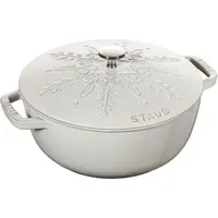 Staub Cocotte 24 cm rund weißer trüffel
