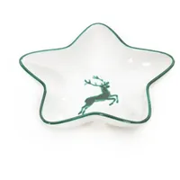 Gmundner Keramik Grüner Hirsch, Sternschale (L: 14cm)