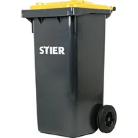 Stier 2-Rad-Müllgroßbehälter 120 l grau/gelb BxTxH 475x550x930 mm