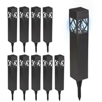 Relaxdays Solarlampen 10er Set, kaltweiß, wasserdicht, Dämmerungssensor, LED Solarleuchte,