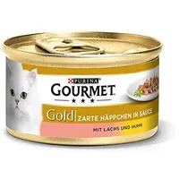 Purina Gourmet Gold Zarte Häppchen in Sauce mit Lachs
