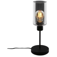 Brilo Tischleuchte Fumi Kabelschalter E27 Fassung Rauchglas 13 cm
