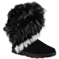 VAN HILL Damen Warm Gefüttert Winter Boots Stiefeletten Kunstfell
