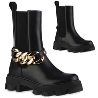 VAN HILL Damen Klassische Stiefel Leicht Gefütterte Profilsohle Schuhe