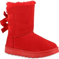 VAN HILL Damen Warm Gefütterte Winter Boots Stiefeletten Schleifen