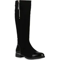 VAN HILL Klassische Stiefel in Schwarz Lack