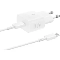 Samsung Schnellladegerät T2510 USB-C 25W mit Datenkabel, Weiß