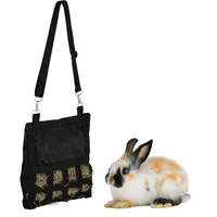 Relaxdays Heutasche für Kleintiere, Schwarz