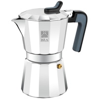 Bra Deluxe | Kaffeemaschine, Fassungsvermögen 6 Tassen, Aluminium, Schwarz,