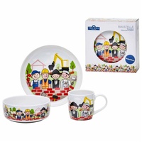 VAN WELL Kindergeschirr Set Baustelle 3er Set