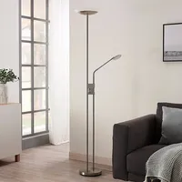 LINDBY LED Stehlampe Jonne dimmbar, verstellbarer Lesearm, Standleuchte Metall