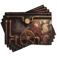 ABAKUHAUS industriell Platzmatten, Dampfleitungen, Waschbare Stoff Esszimmer Küche Tischdekorations