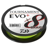 Daiwa Tournament x8 Braid EVO+ 0.12mm, 8.6kg/18.8Lbs, 135m, Chartreuse