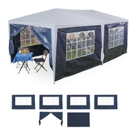 Relaxdays Seitenteile für Pavillon, 6er Set, 2x3m, wasserdicht, Fenster