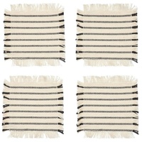 Broste Copenhagen Elouise Untersetzer off-white / schwarz (4er-Set)