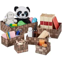 Relaxdays Aufbewahrungskorb 6 tlg. Set geflochten 36 x 26